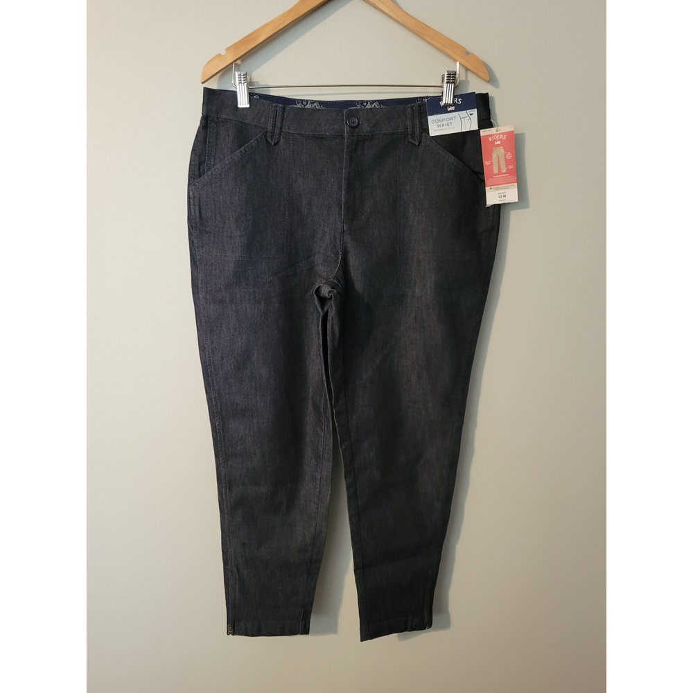 NWT Riders Lee Women's Fresno Dark Wash Crop Jeans Size 12
